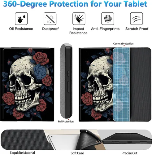 Vista 3 de Funda de teclado para Samsung Galaxy Tab S6 Lite 2022/2020, Galaxy Tab S6 Lite SM-P610/P613/P615/P619 con teclado Bluetooth inalámbrico desmontable
