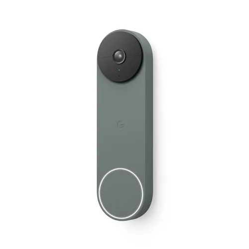 Vista 9 de Google Nest Doorbell (Batería) - Nieve Timbre de video con zoom digital de 6x, HD, vista en vivo 24/7, visión nocturna, HDR, funciona con Google