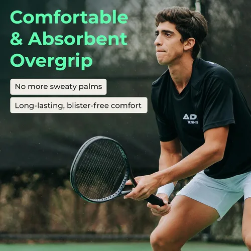 Vista 2 de ADV Dry - Cinta de agarre para raqueta de tenis, paquete de 12 y 30 unidades, cinta de agarre para raqueta de tenis FeltTac, cinta de agarre ultra
