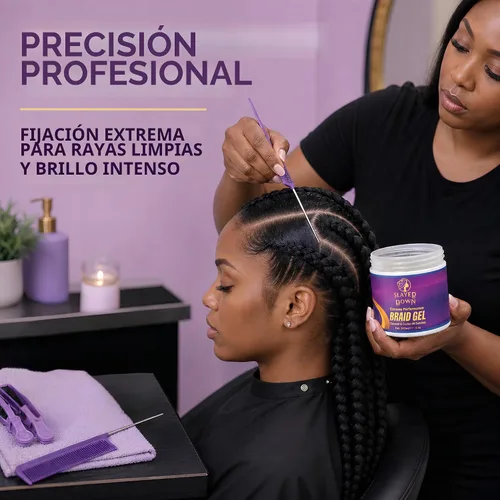 Vista 6 de Gel trenzado de fijación extrema para trenzar cabello, trenzas y rastas