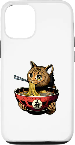Vista 11 de Funda para iPhone 12 mini Ramen Cat Kawaii Anime japonés Kawaii Neko