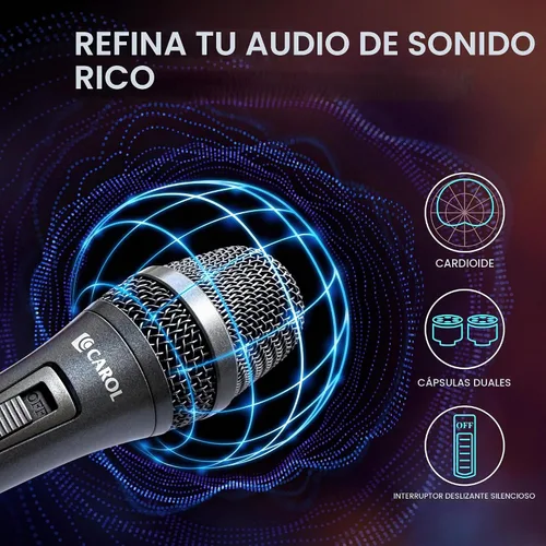 Vista 5 de CAROL AC-910S XLR Micrófono vocal con cable, cardioide dinámico