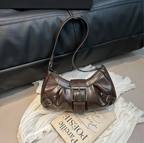 Vista 3 de Y2k - Monederos para mujer, pequeños bolsos de hombro Hobo, bolso gótico punk, bolso de mano moderno para axilas