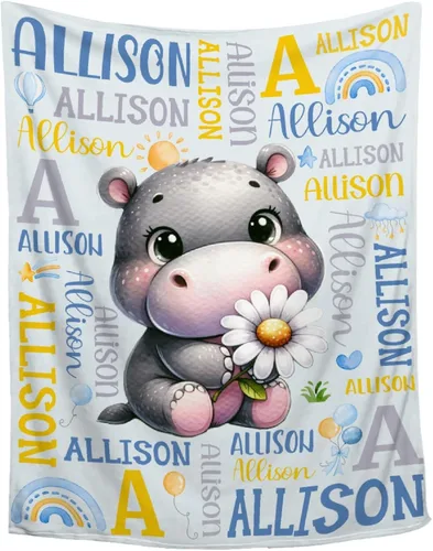 Vista 13 de Manta de conejo personalizada para niños y niñas, manta de bebé ultra suave, regalo personalizado, decoración de manta con nombre, 30 x 40 pulgadas