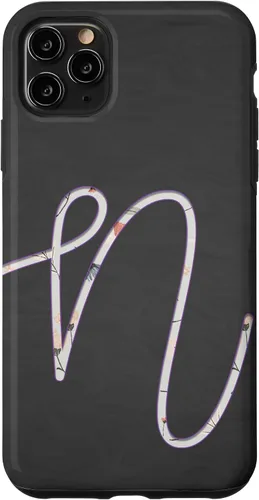 Vista 13 de Carcasa para iPhone 16 con monograma de letra N de plata clara