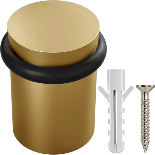 Vista 10 de NYCO - Tope de puerta cromado para puerta de piso, elegante acero sólido, moderno, resistente, tornillo de anclaje para montaje en el suelo