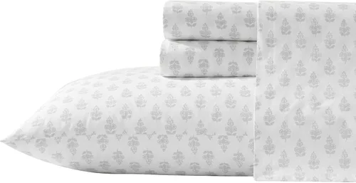 Vista 25 de Laura Ashley - Juego de sábanas individual, ropa de cama de percal de algodón fresca y suave con bolsillos profundos, ligera para comodidad durante