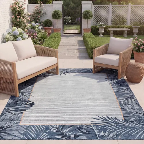 Vista 8 de SAFAVIEH Cabana Collection - Alfombra de pasillo, 2 x 9 pies, diseño tropical, no desprende pelusa y de fácil cuidado, para interiores y exteriores