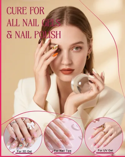 Vista 8 de Lámpara de uñas LED UV para esmalte de uñas de gel, cura flash de 36 W, recargable con cuello de cisne inalámbrico, mini luz de uñas, secadora