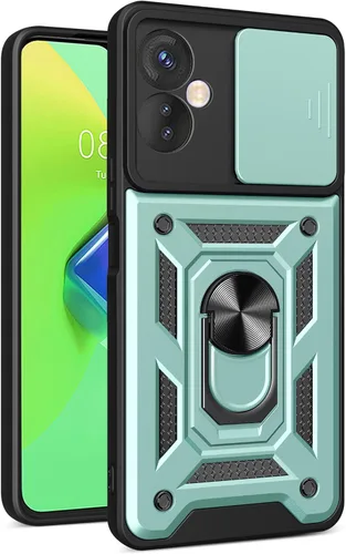 Vista 7 de Compatible con Tecno Camon 18P Bracket Shell, Slide Camera Lens Cover Case Azul