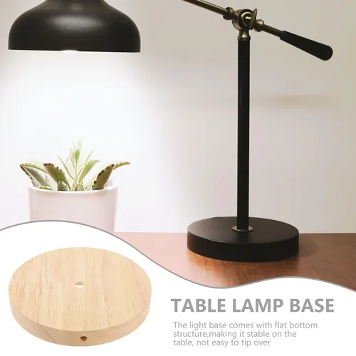 Vista 8 de OSALADI Soporte de lámpara de mesa contemporáneo Base de luz nocturna de madera maciza para sala de estar Soporte de exhibición de luz de madera