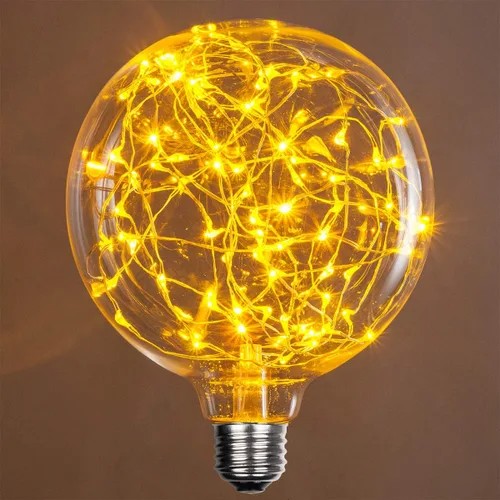 Vista 13 de Wintergreen Lighting LEDimagine - Bombilla de cadena de hadas, colgante de globo LED, bombilla ST64 con base E26 (dorado)