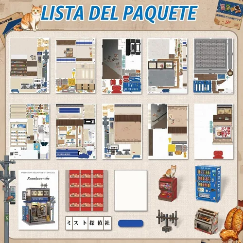 Vista 7 de Fsolis Japanese Book Nook Kit for Adults, Beika-cho Convenience Store Tienda de conveniencia Beika-cho