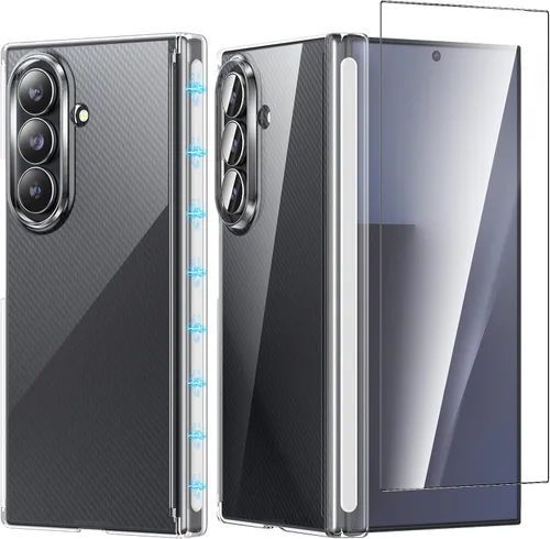 Vista 10 de Foluu Funda transparente para Samsung Galaxy Z Fold 5 con protector de pantalla frontal integrado, resistente a los arañazos, carcasa protectora