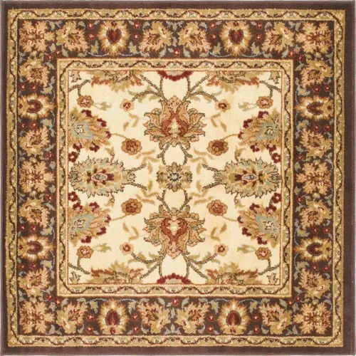 Vista 3 de Unique Loom - Colección Voyage - Alfombra redonda tradicional oriental, marrón, Polipropileno, Crema/ marrón