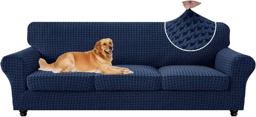 Vista 35 de MAXIJIN 2 fundas elásticas para sillón de sala de estar, fundas gruesas y suaves con brazos para perros, mascotas, protector de sofá individual