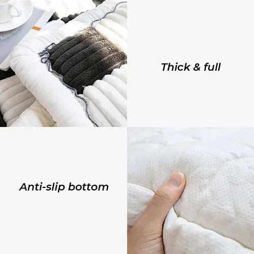 Vista 8 de Tapete cuadrado grande de color crema a cuadros para cama y sofá, funda para sofá, funda protectora de algodón para jardín, elegante, lavable a