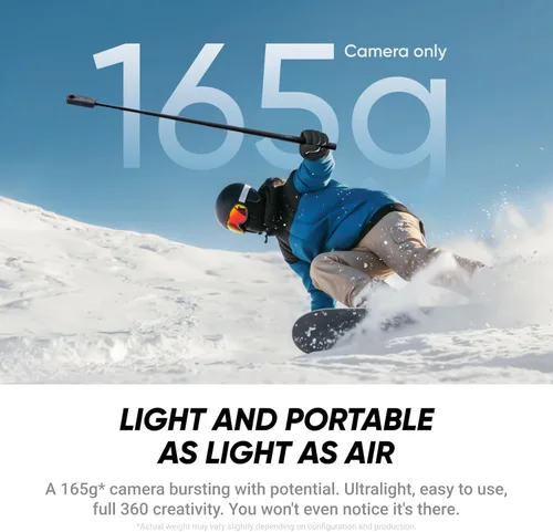 Vista 4 de Insta360 Paquete de buceo X4 Air Cámara de acción 8K 360 más ligera para aventuras épicas, lentes reemplazables, para acción, viajes, vlogging. El