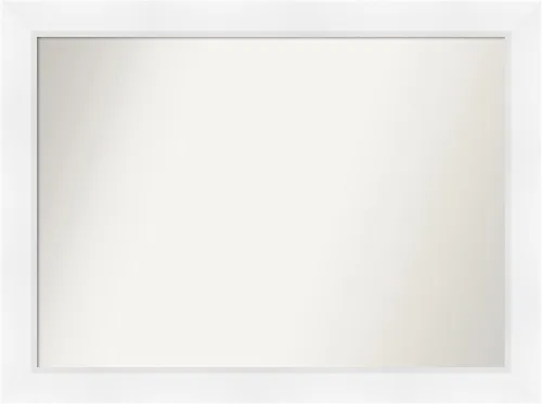 Vista 47 de Amanti Art Espejo de baño plateado para sobre el fregadero, espejo cuadrado de níquel cepillado de 30 x 30 pulgadas, marco moderno grande, se cuelga