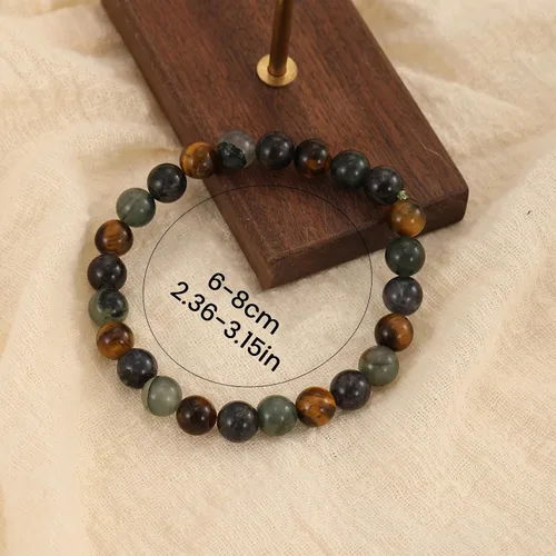 Vista 89 de Crystal Vibe Pulseras de cuentas de 0.315 in para mujeres y hombres, pulseras de cristal con piedras preciosas naturales, tamaño elástico ajustable