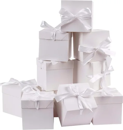 Vista 10 de Elephant-package Paquete de 12 cajas de regalo pequeñas con tapas, cajas de regalo rojas con cinta para Navidad, día de San Valentín, embalaje