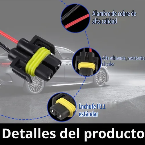 Vista 3 de Kewucn 2 piezas H8/ H9/ H11 adaptador hembra para coche, arnés de cableado, conectores de cable, universal para faros o luces antiniebla, arnés