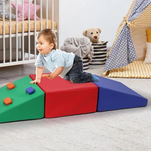 Vista 10 de GarveeLife Bloques de escalada de espuma para niños pequeños, juguetes de escalada impermeables para niños pequeños, gimnasio de selva para bebé