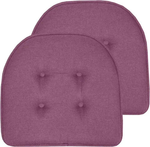 Vista 43 de Sweet Home Collection - Cojín de asiento de espuma viscoelástica y respaldo de caucho antideslizante con capitoné para silla, cojín en U, 17x16 Gris