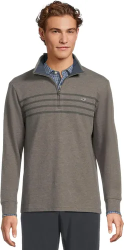 Vista 29 de vineyard vines Suéter con cremallera de un cuarto para hombre Gorra blanca