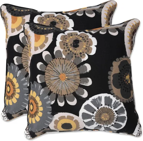 Vista 34 de Pillow Perfect Almohada decorativa floral para interiores y exteriores, relleno de felpa, resistente a la intemperie y a la decoloración, lumbar