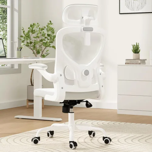 Vista 10 de Soohow Silla de oficina ergonómica, silla de escritorio de malla con soporte lumbar ajustable y reposacabezas, cómoda silla de computadora