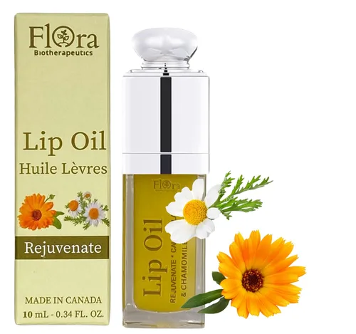 Vista 7 de ACEITE DE LABIOS FLORA BLACK CURRANT ORGÁNICO, A BASE DE PLANTAS HIDRATAR 10 ML HECHO EN CANADÁ