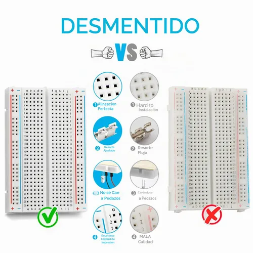 Vista 2 de Chanzon 3 piezas Breadboard con 400 puntos de amarre (BB-801) Kit de prototipo sin soldadura Universal PCB Bread Board Plus 2 rieles de alimentación