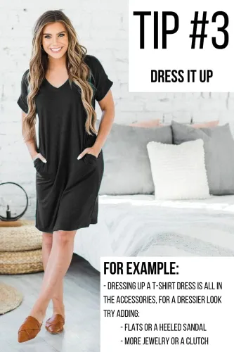 Vista 6 de Ecolley Vestidos casuales de verano sueltos para mujer con bolsillos, cuello en V, vaporoso, vestido de playa, manga con puños, cómodo