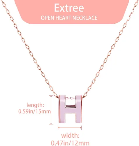 Vista 5 de EXTREE Collar con colgante de letra de moda para mujer, delicado collar chapado en oro de 18 quilates
