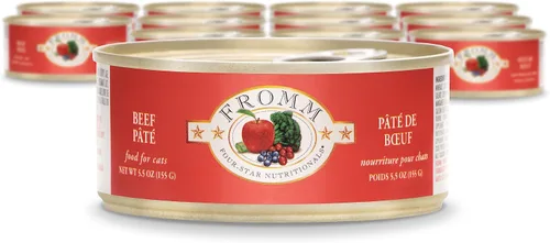 Vista 31 de Fromm Four-Star Nutritionals - Comida húmeda de primera calidad en paté de carne y venado para gatos, receta de carne de res, caja de (12) latas