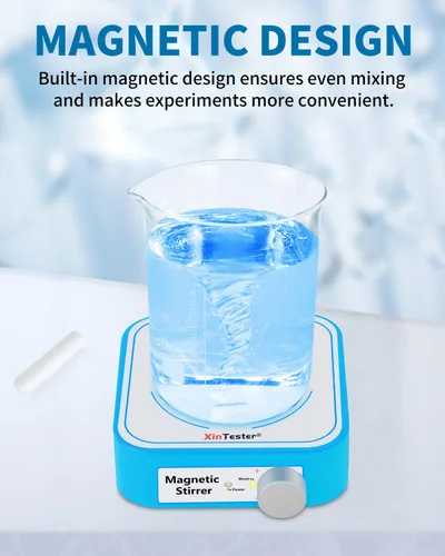 Vista 4 de Xin Tester Mini agitador magnético de 3000 RPM, mezclador magnético de laboratorio recargable máximo de 3 litros con 4 barras de agitación