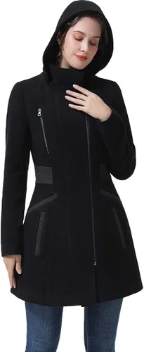 Vista 3 de BGSD Abrigo de lana con capucha Ivy para mujer (talla regular y grande y pequeña)