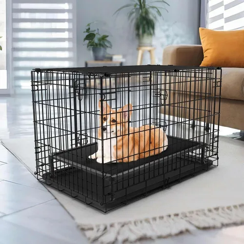 Vista 7 de Veehoo Cama Elevada para Perros a Prueba de Masticación, Catre Elevado Duradero para Mascotas con Colchoneta Impermeable Rellena de Algodón PP Negro