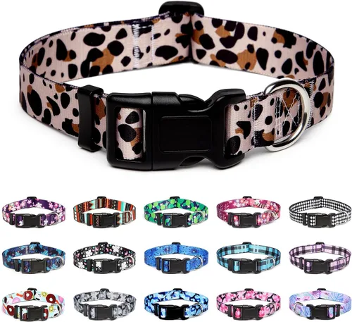 Vista 11 de Mercano - Collar ajustable para perro, patrones de diseño especial, collar de nailon suave cómodo y duradero para perros pequeños, medianos