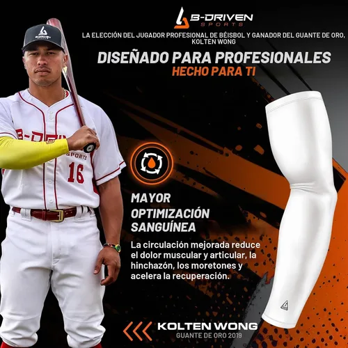 Vista 2 de B-Driven Sports Manga de Compresión Pro-Fit para Brazo - Deportes Atléticos Baloncesto, Fútbol, Sóftbol, Carrera, Juegos, - nan (1 unidad)