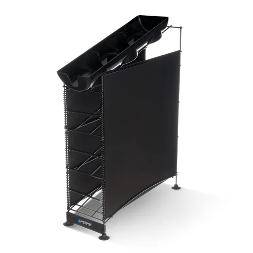 Vista 2 de San Jamar Wirewors Dispensador de tazas y tapas, 3 dispensadores de tazas y 1 organizador de tapa con paneles laterales para cocinas, restaurantes