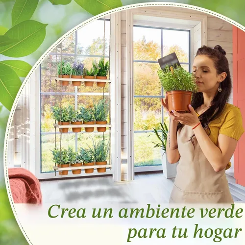Vista 6 de FillTouch 12 macetas colgantes de 3 niveles para colgar en la pared