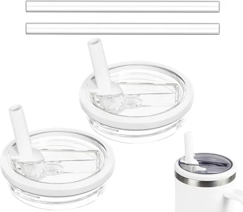 Vista 11 de Paquete de 2 tapas abatibles para vasos de 40 onzas, de repuesto, compatibles con Stanley Quencher, a prueba de fugas, resistentes a salpicaduras
