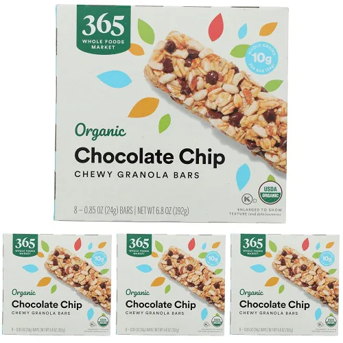 Vista 7 de 365 by Whole Foods Market, Barra de granola con chispas de chocolate orgánicas, 8 unidades, 6.8 onzas