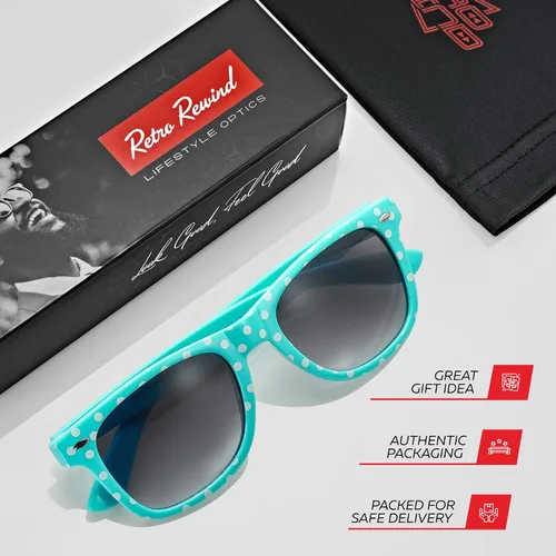 Vista 4 de Retro Rewind Gafas de sol vintage a la moda de lunares para mujer UV400