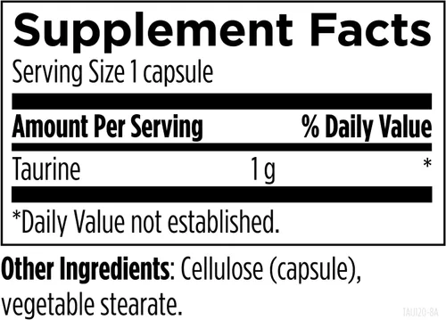 Vista 4 de Designs for Health Cápsulas de taurina – 1000 mg (0.04 oz) pastillas de aminoácidos de taurina – Apoyo cardiovascular – Suplemento sin OMG + vegano
