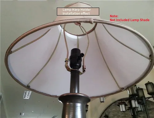 Vista 4 de 2 soportes de arpa de lámpara de 8 pulgadas para lámparas de mesa y pie (cromado pulido)