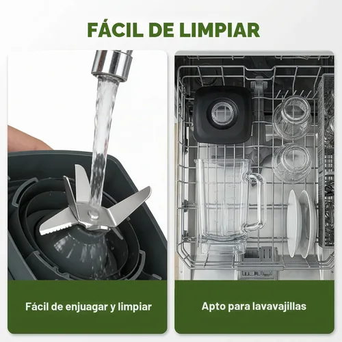 Vista 7 de OLIXIS Licuadora profesional, licuadora de cocina de tamaño completo de 850 vatios de pico, tarro de vidrio de 54 onzas, modo de pulso de 4 Gris
