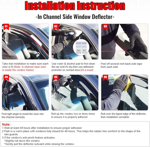 Vista 7 de IKON MOTORSPORTS Viseras de ventana de canal compatibles con Chevrolet Equinox 2010-2017, protectores de lluvia acrílicos ahumado/tintados